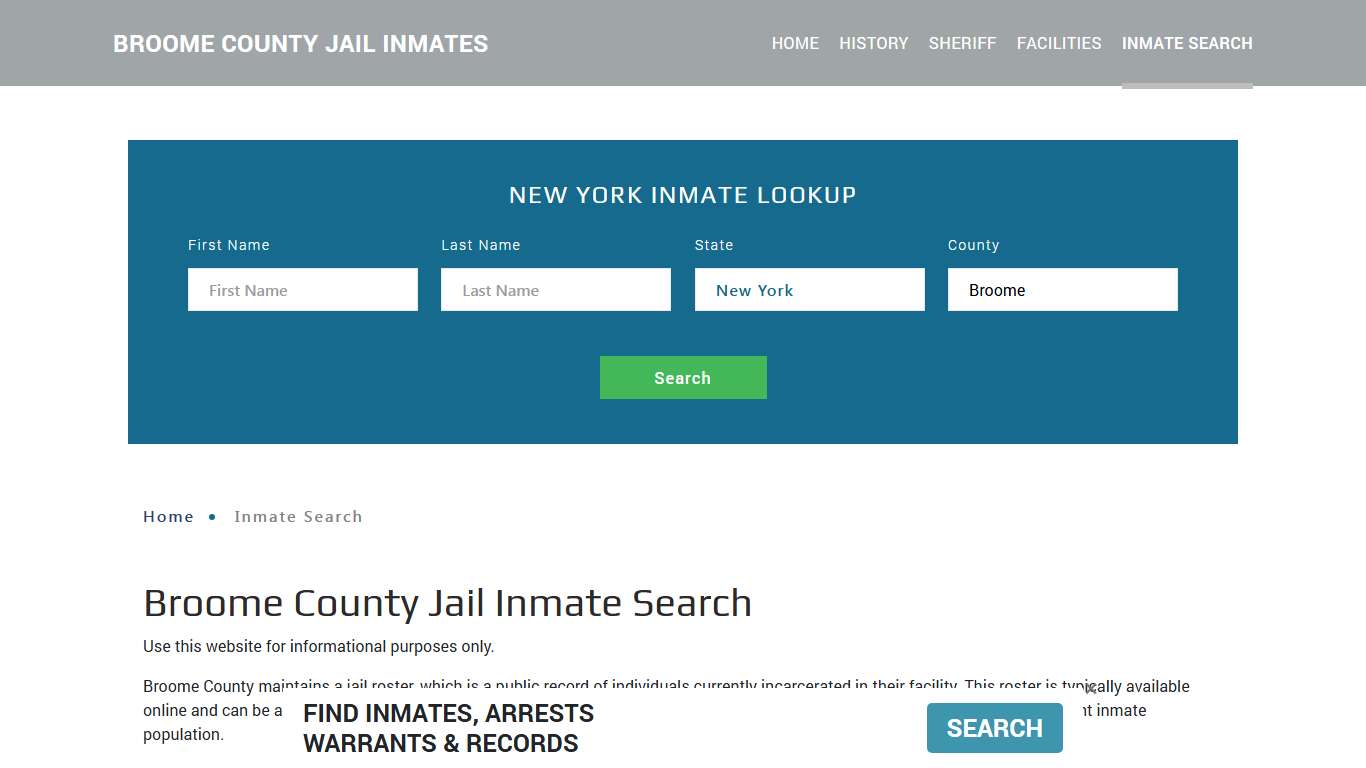 Broome County, NY Detainee Lookup